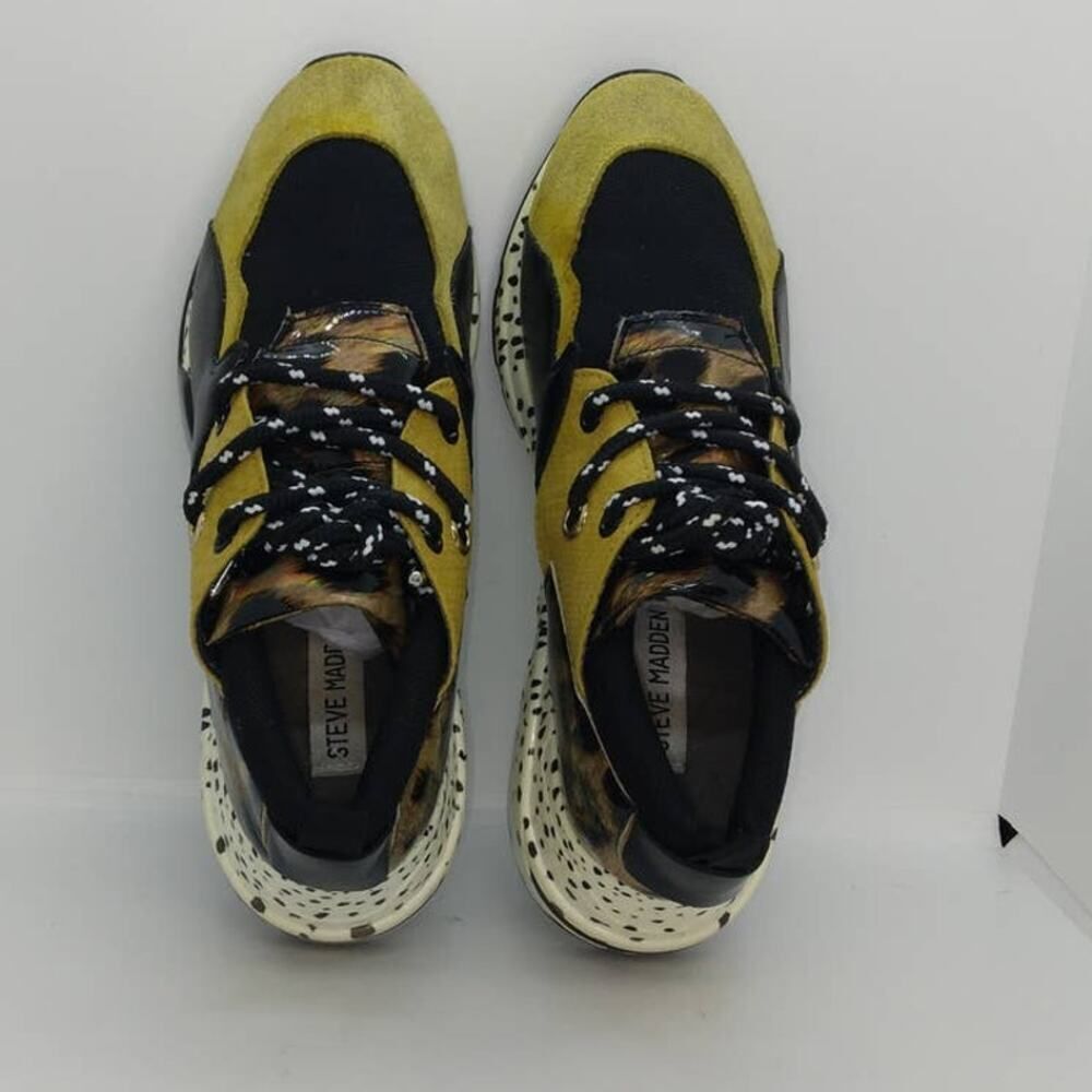 Steve Madden Women's Pre-owned Designer Leopard Print Sneakers - sz. 7 1/2M - Picture 3 of 5
